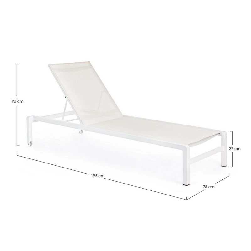 Bain De Soleil à Roulettes KONNOR Blanc 2 Bain De Soleil à Roulettes KONNOR Blanc – Image 2